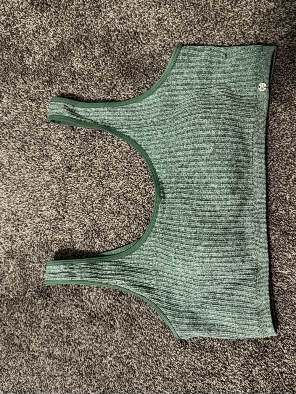 Lucky Brand Heathered Green Ribbed Bralette